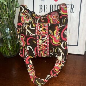 Vera Bradley Retired Puccini Print Cross Body Shoulder Mail Bag Purse EUC